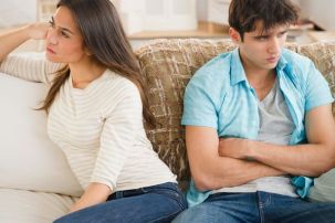 Couple annoyed at each other after argument